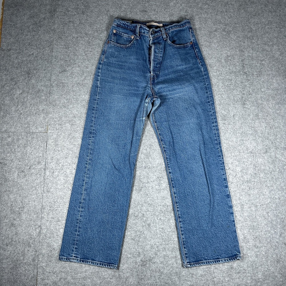 Levi's Ribcage Straight Ankle Denim Jeans Womens 28(26x25) Medium Wash Blue